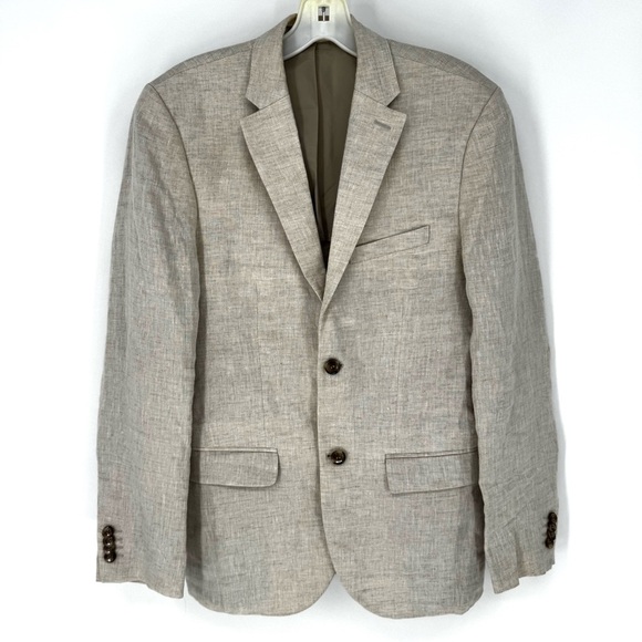 H&M Women's cream linen minimalist Blazer - Picture 2 of 6